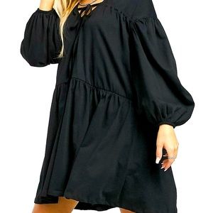 Oversized tiered smock dress